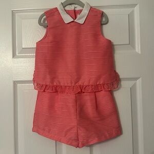 Size 5 one piece Janie and Jack peach outfit